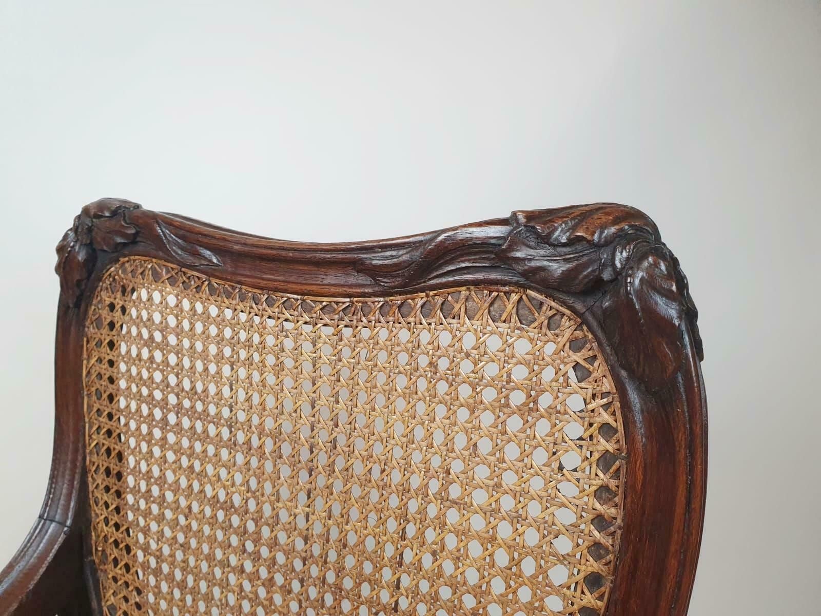 Art Nouveau Armchair In Oak And Canework photo buy