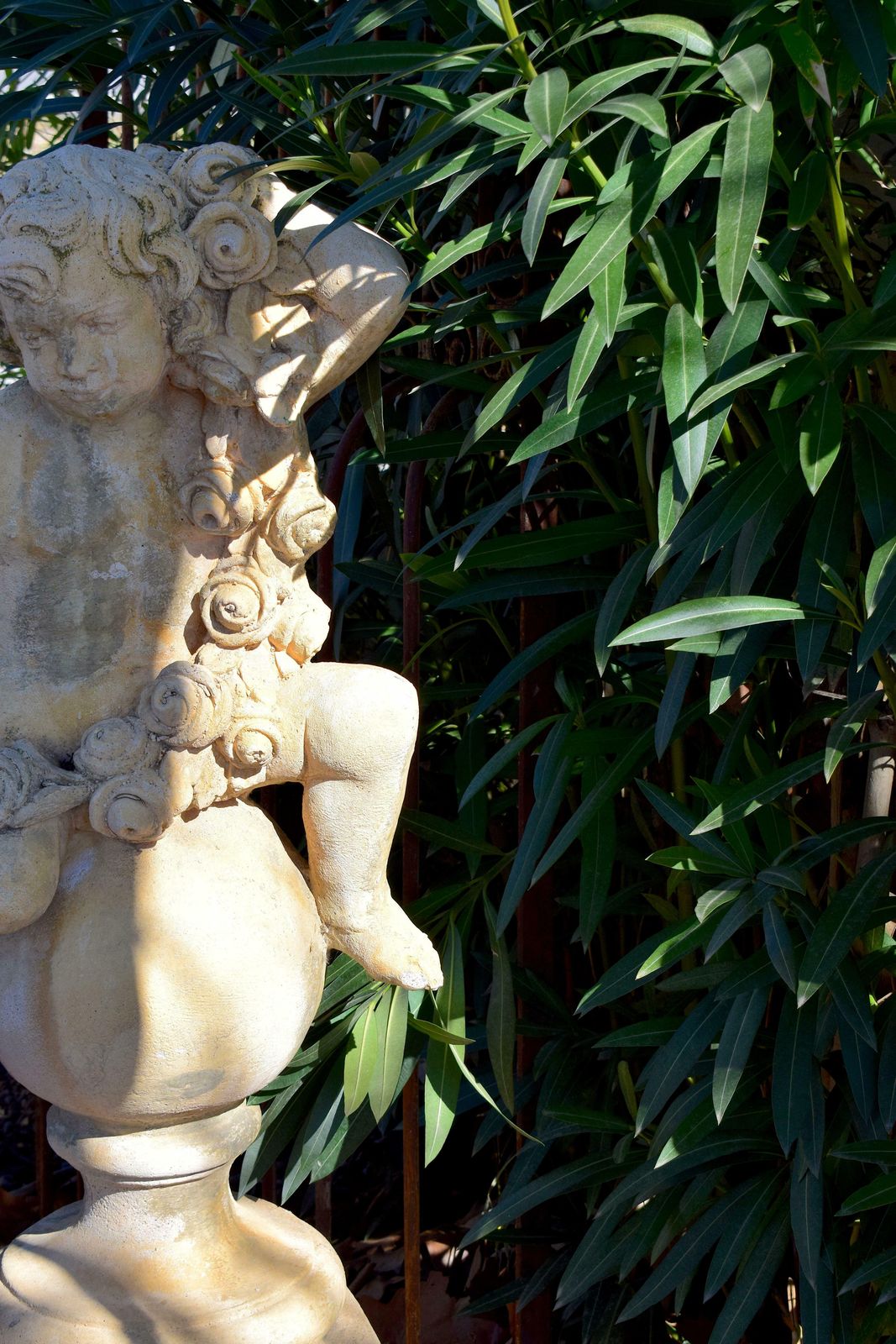 1317.0 Pair Of 20th Century Garden Cherubs On Square Plinths photo
