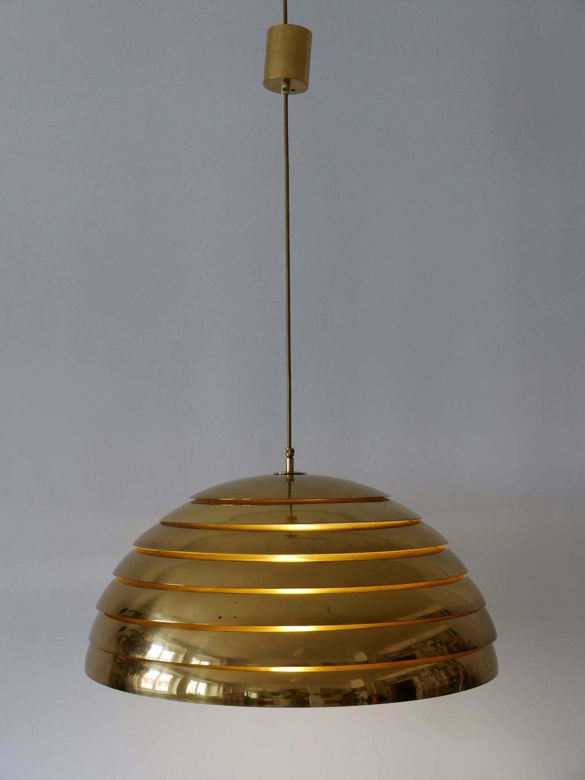 Large Mid Century Modern Pendant Lamp By Vereinigte Werkstätten Germany 1960s photo buy