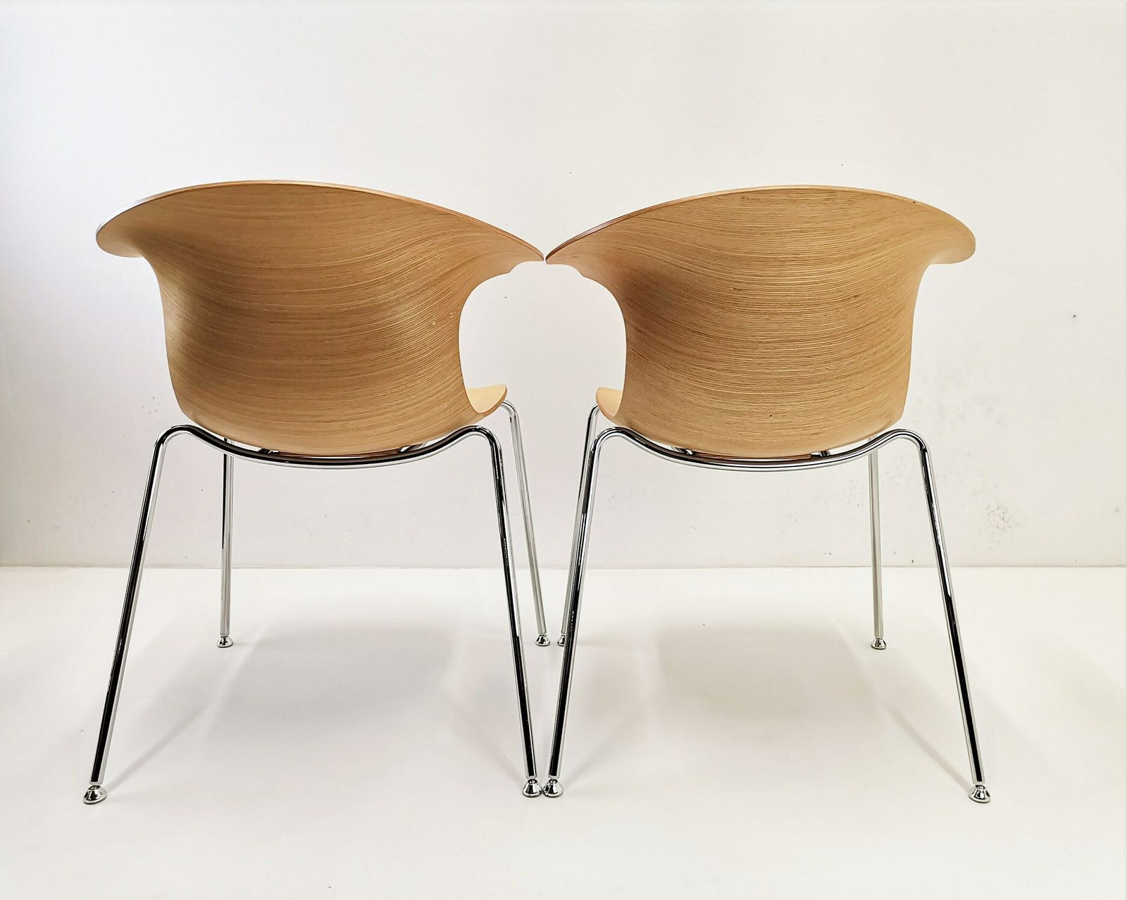 1 Of 2 Loop Wood Dining Chairs By Infiniti, 00's Italy / Modern Italian Design / Minimal Desk Chair photo buy