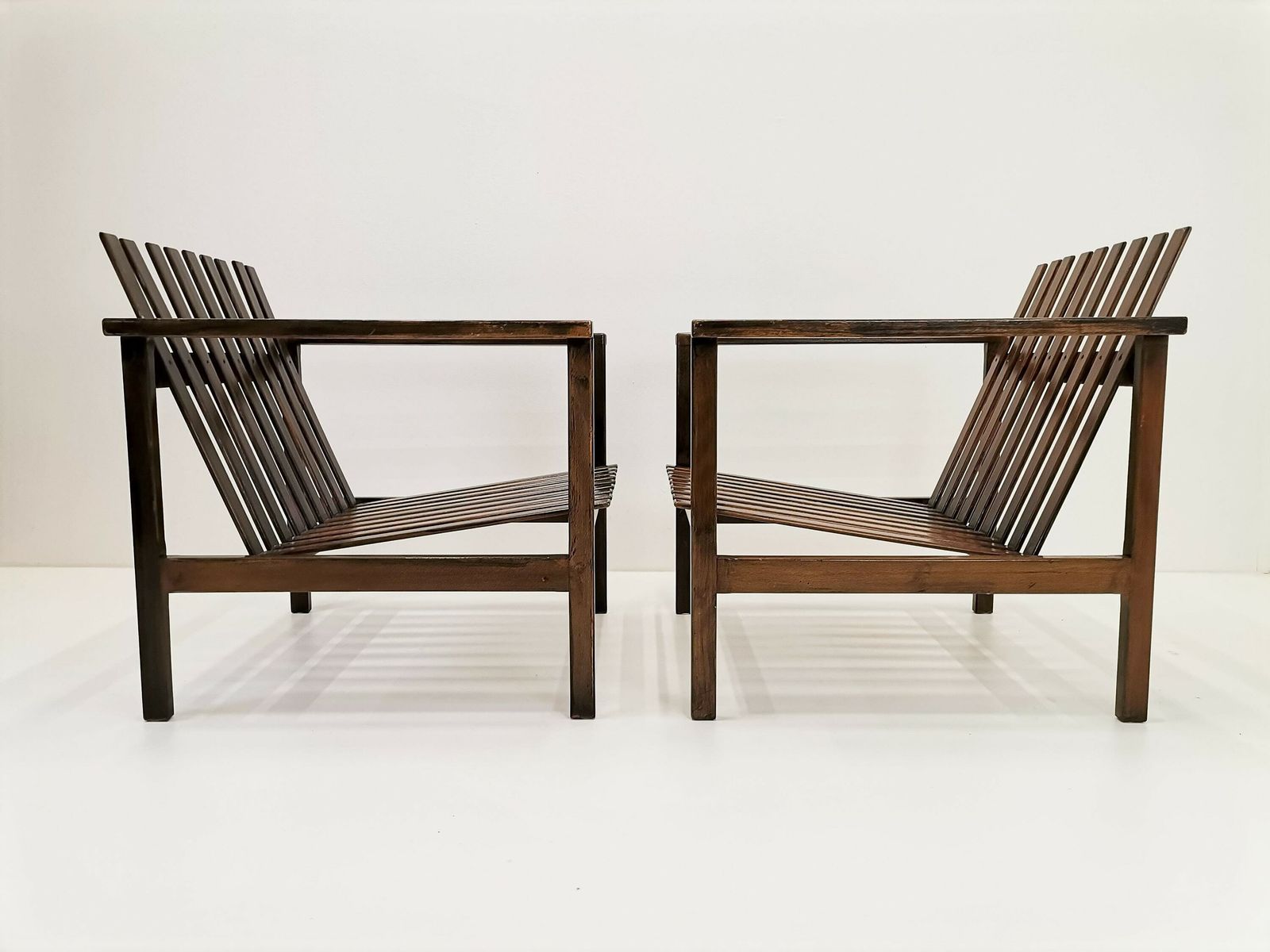 1 Of 2 Vintage Wooden Lounge Chairs Designed By Niko Kralj / Industrial Design From 70s Yugoslavia / Mid Century Modern Armchair photo vinterior