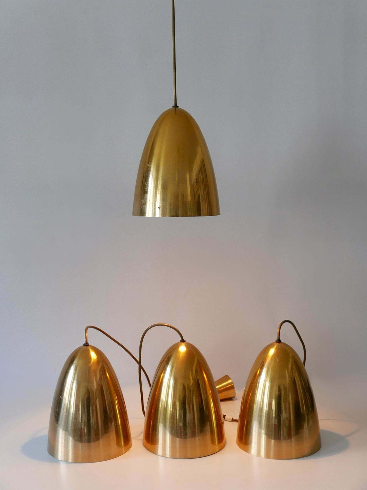 photo for sale 1 Of 4 Elegant Mid Century Modern Pendant Lamps Or Hanging Lights Germany 1950s
