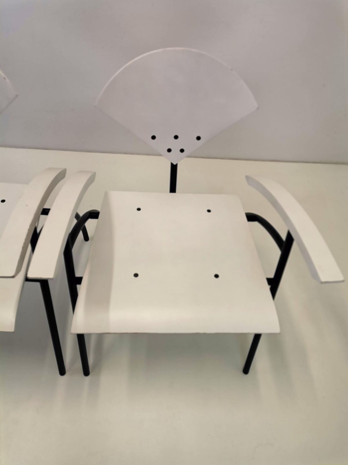 photo furniture Pair Of Mid Century Modern Chairs / Wood & Tubular Metal Side Chairs / 1980s Yugoslavia / Minimal Design Dining Chair
