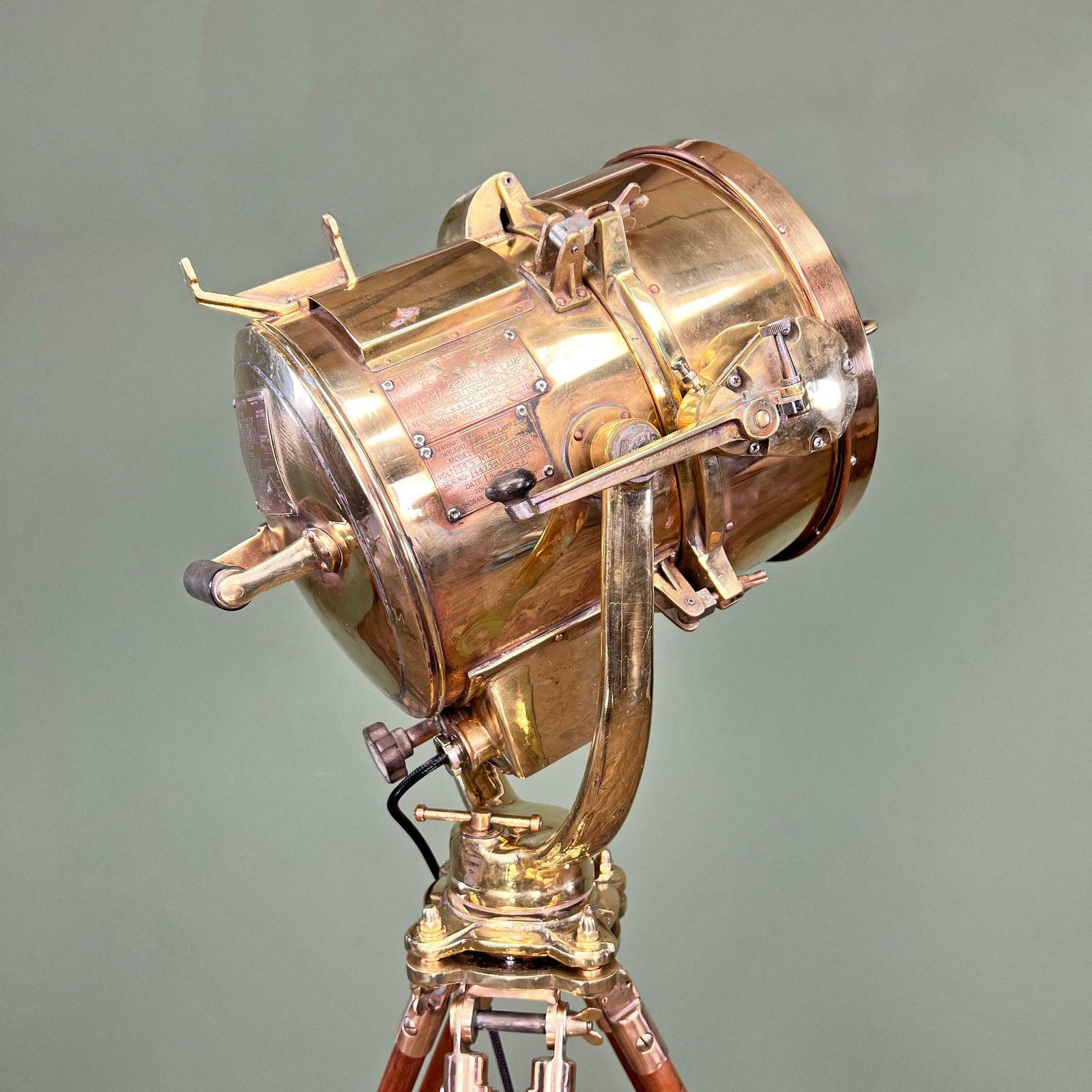 1980's Japanese Brass Industrial Signalling Floor Lamp By Shonan Kosakusho 20cm photo 4341.0