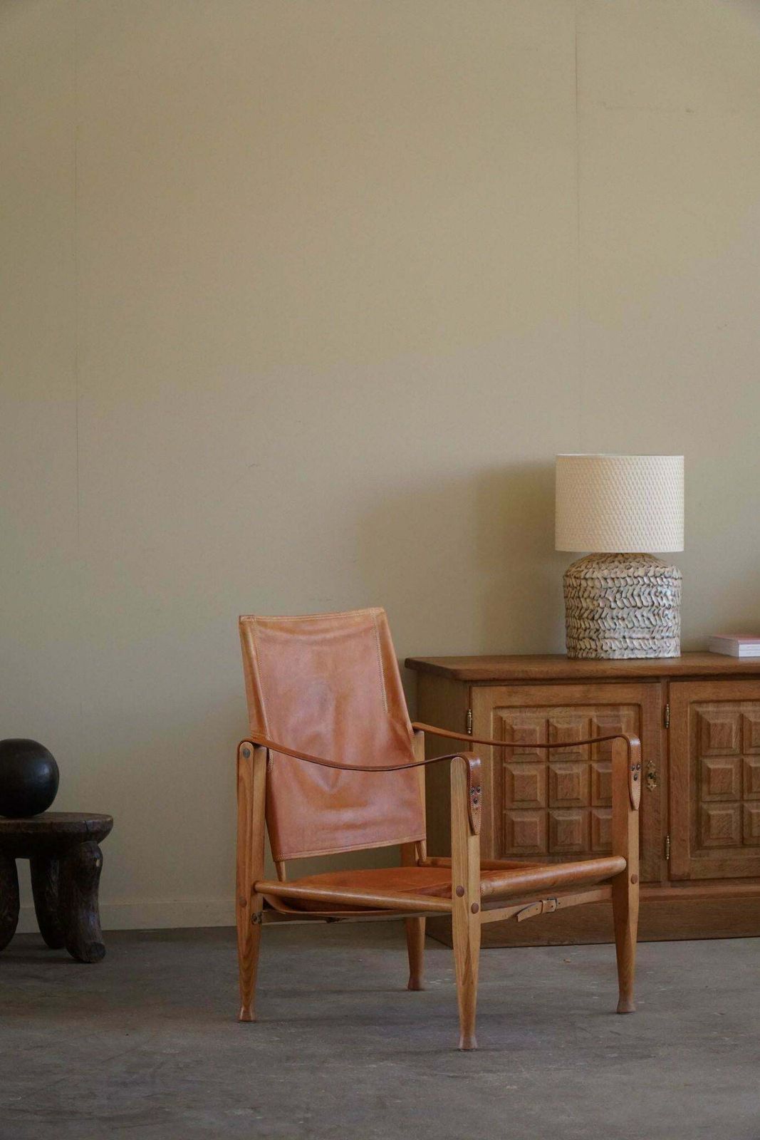 Kaare Klint A Pair Of Safari Chairs In Ash And Leather Rud Rasmussen 1960s photo for sale