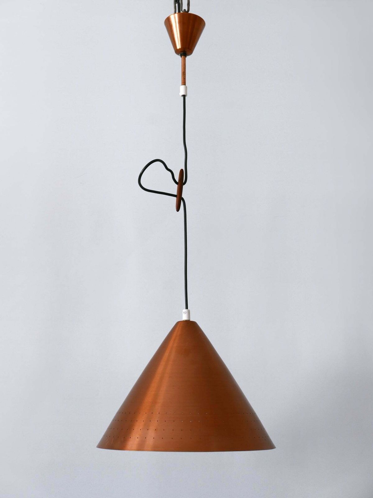 Rare Mid Century Modern Scandinavian Copper Pendant Lamp Or Hanging Light 1960s photo furniture