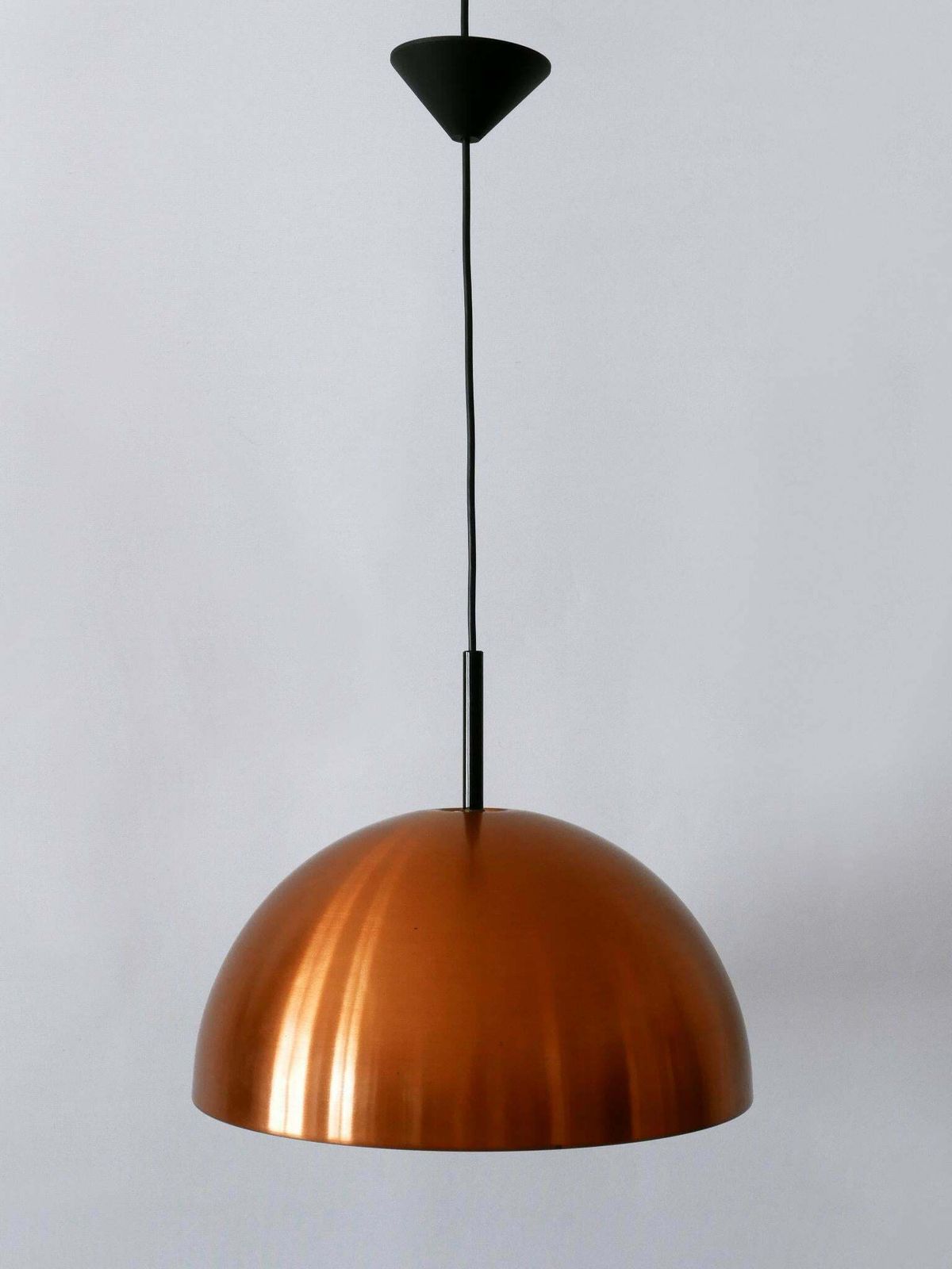 Lighting Elegant Mid Century Modern Copper Pendant Lamp By Staff & Schwarz Germany 1960s photo