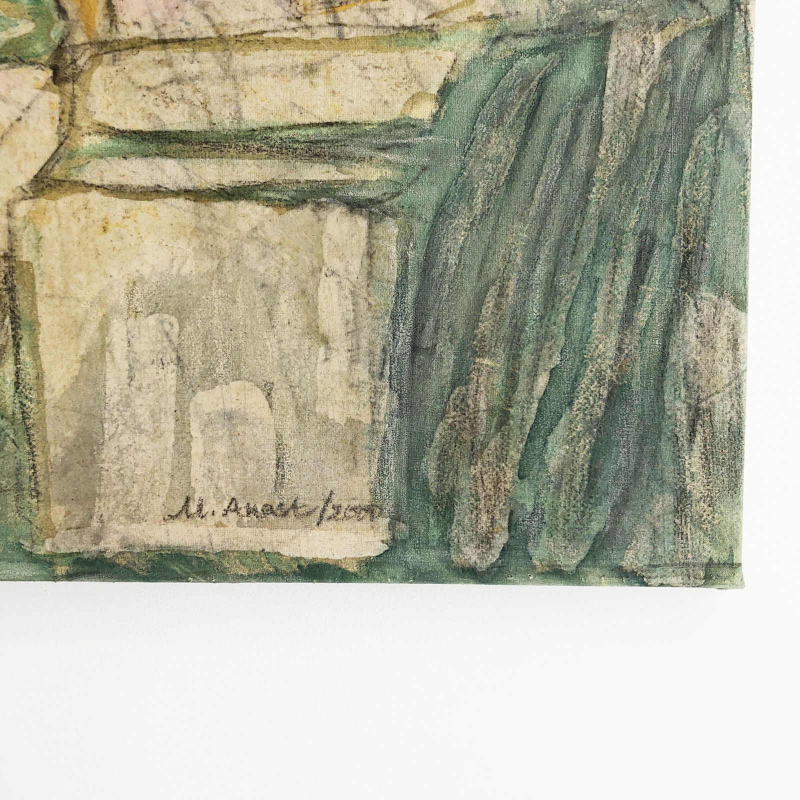 photo for sale Fontana Di Trevi Painting, 2000s Art Canvas Artwork Pastels Abstract Italian