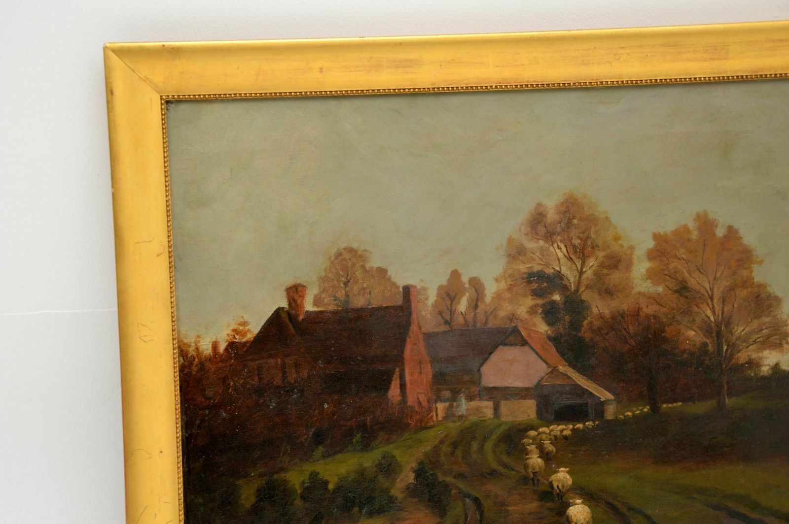 Antique Victorian Landscape Oil Painting photo vinterior