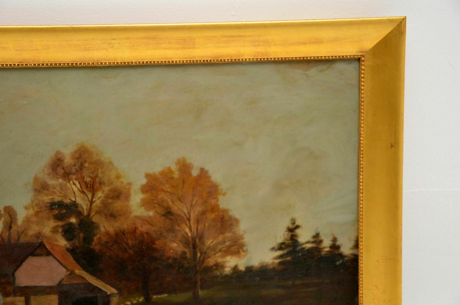 Antique Victorian Landscape Oil Painting photo vintage