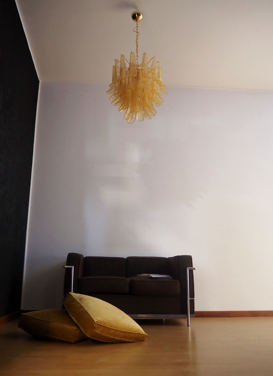 Italian Vintage Murano Chandelier   Mazzega   41 Gold Glass Petals photo furniture
