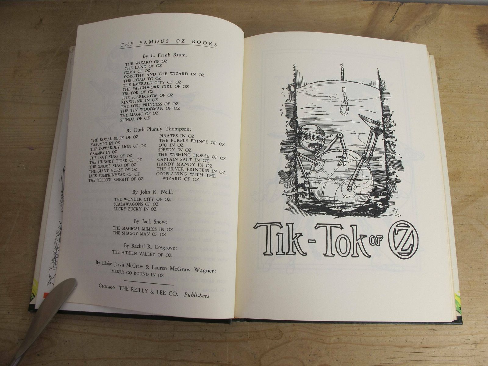 Tik Tok Of Oz By L Frank Baum. Rare   The Reilly & Lee Company   1956 White Edition. Hardback With Fabulous Illustrations! photo for sale
