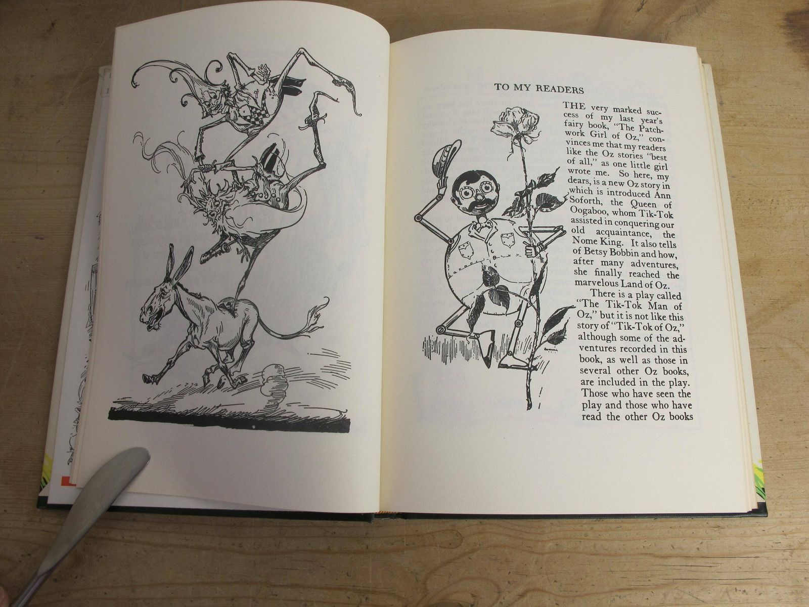 Tik Tok Of Oz By L Frank Baum. Rare   The Reilly & Lee Company   1956 White Edition. Hardback With Fabulous Illustrations! photo vinterior