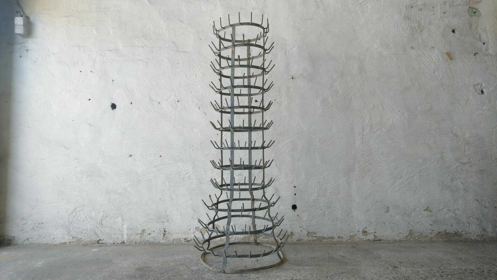 Galvanised French Bottle Rack, Early 20th Century