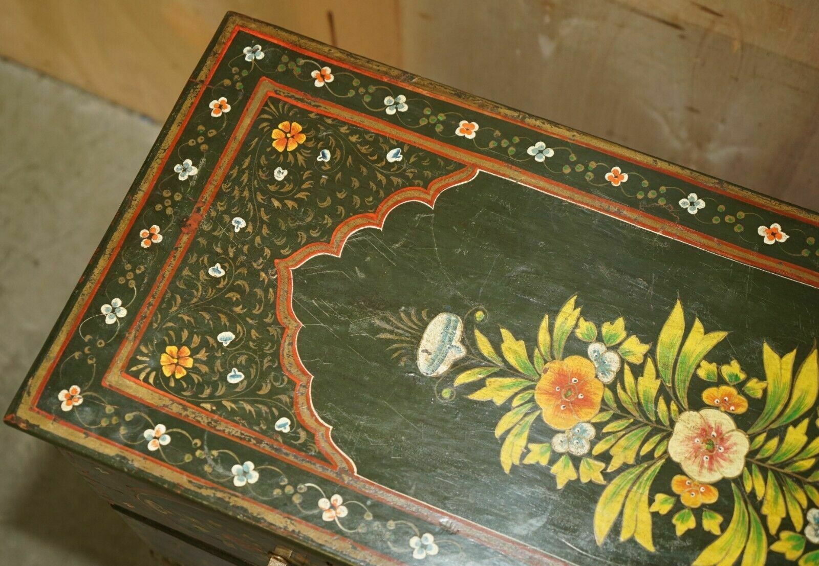 Antique Swedish Hand Painted Green Floral Two Over Three Chest Of Drawers photo 2850.0