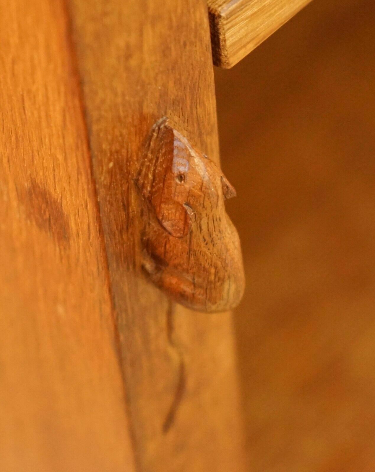 Pair Of Vintage Robert Mouseman Thompson English Oak Carved Library Bookcases photo vinterior