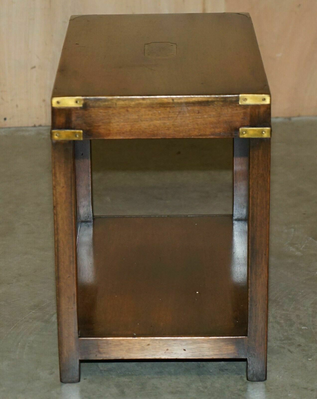 Furniture Lovely Harrods London Kennedy Military Campaign High Side End Table Mahogany photo