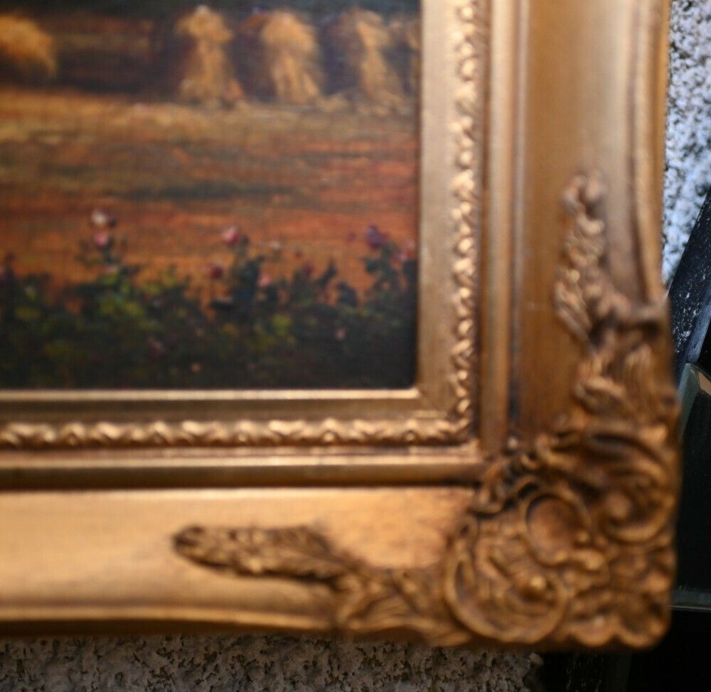 Victorian Oil Painting Rustic Suffolk Landscape Haywain photo 445.0