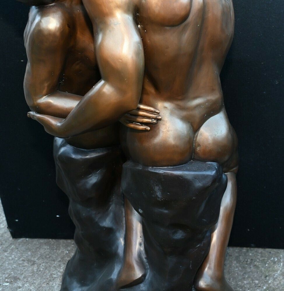 photo vinterior Lifesize Bronze The Kiss Statue After Rodin Garden Casting