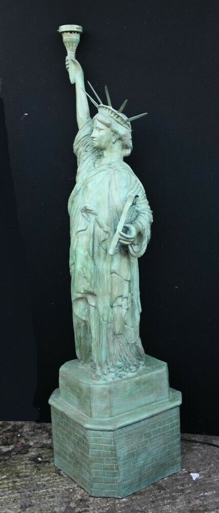 Xl Statue Of Liberty Bronze Statue New York Lamp photo vintage