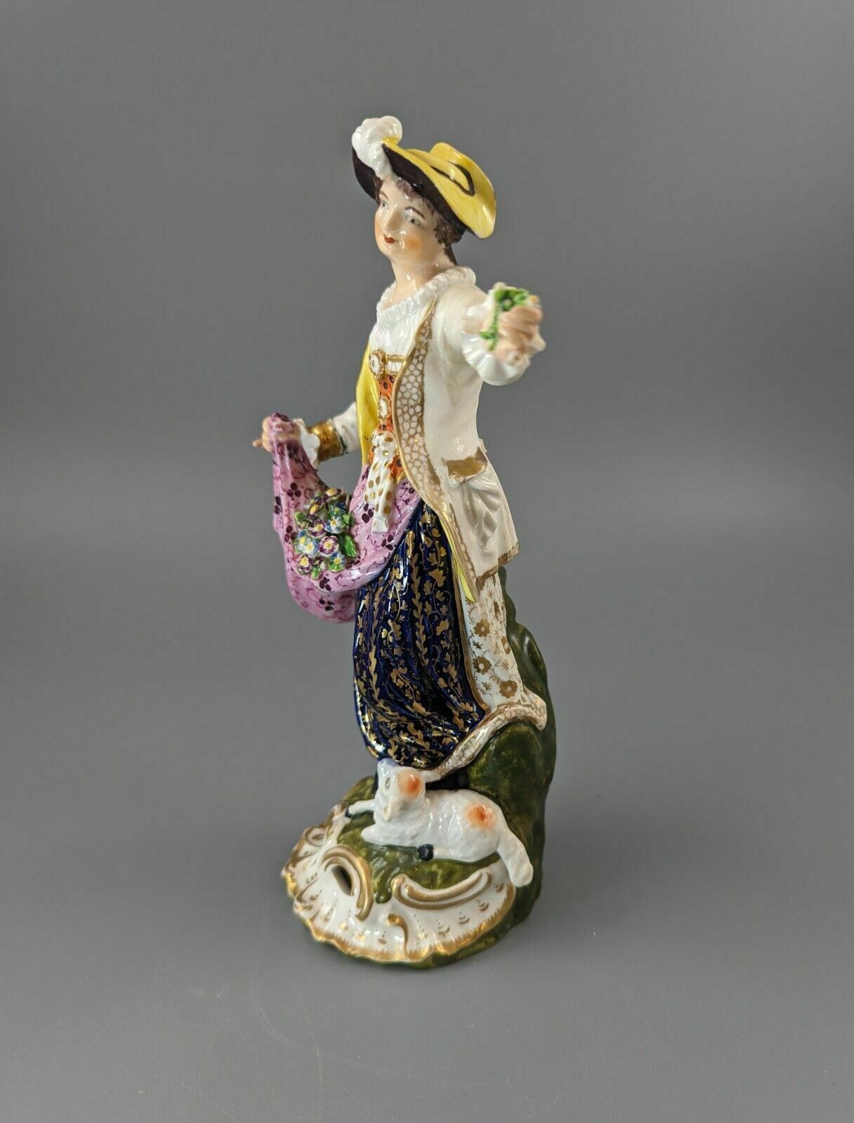Antique Derby Porcelain Figurine Of A Shepherdess C.1830, The Bloor Period photo furniture