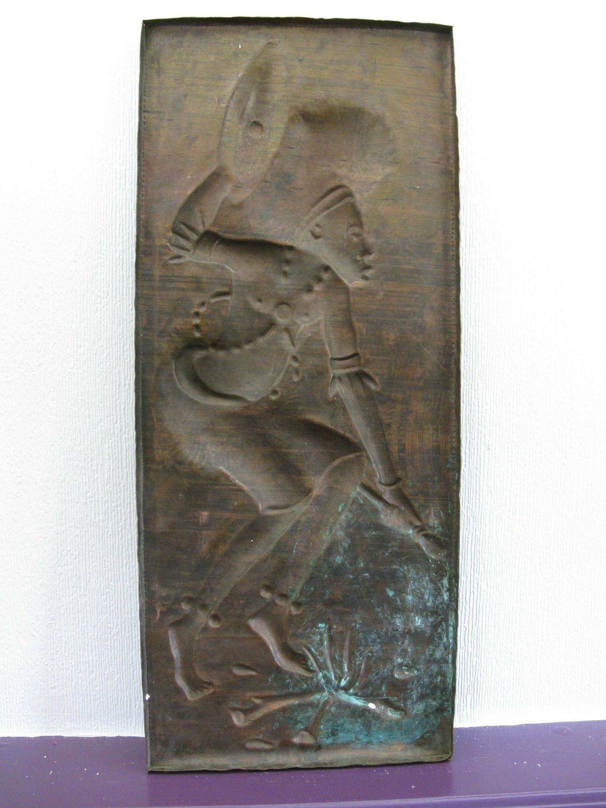 photo for sale Vintage African Copper Relief Wall Hanging. Fabulous Mid Century Modern Wall Art   11 By 27 Inches (28 X 68.5cm)