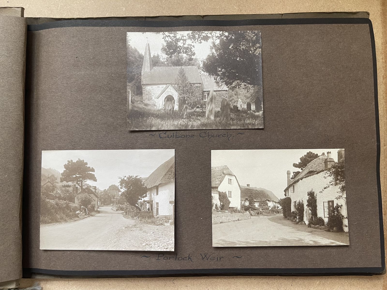 Photo Album Titled 1926 Minehead & Cheddar photo vinterior