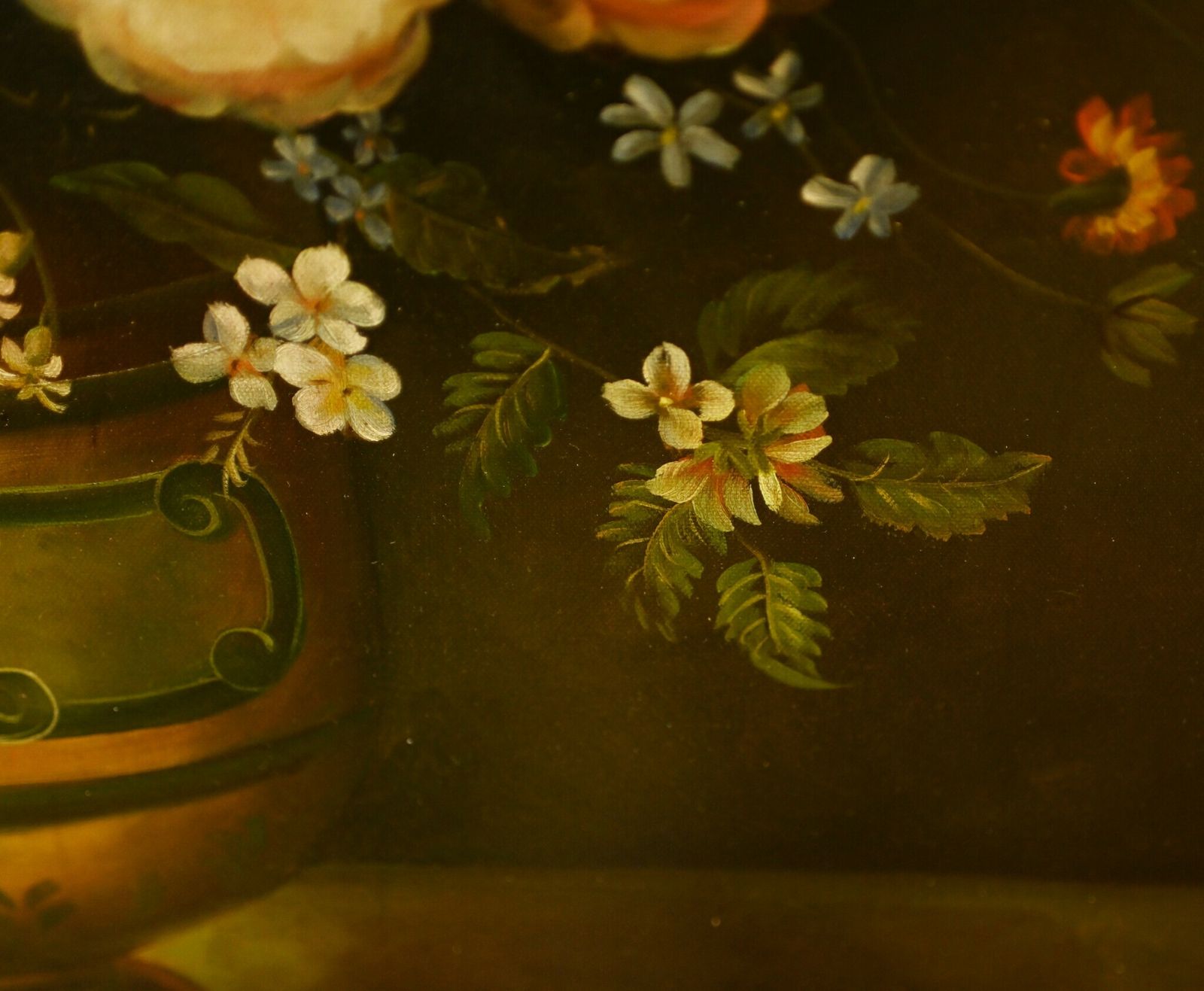 French Still Life Floral Oil Painting Cafe Flowers photo furniture