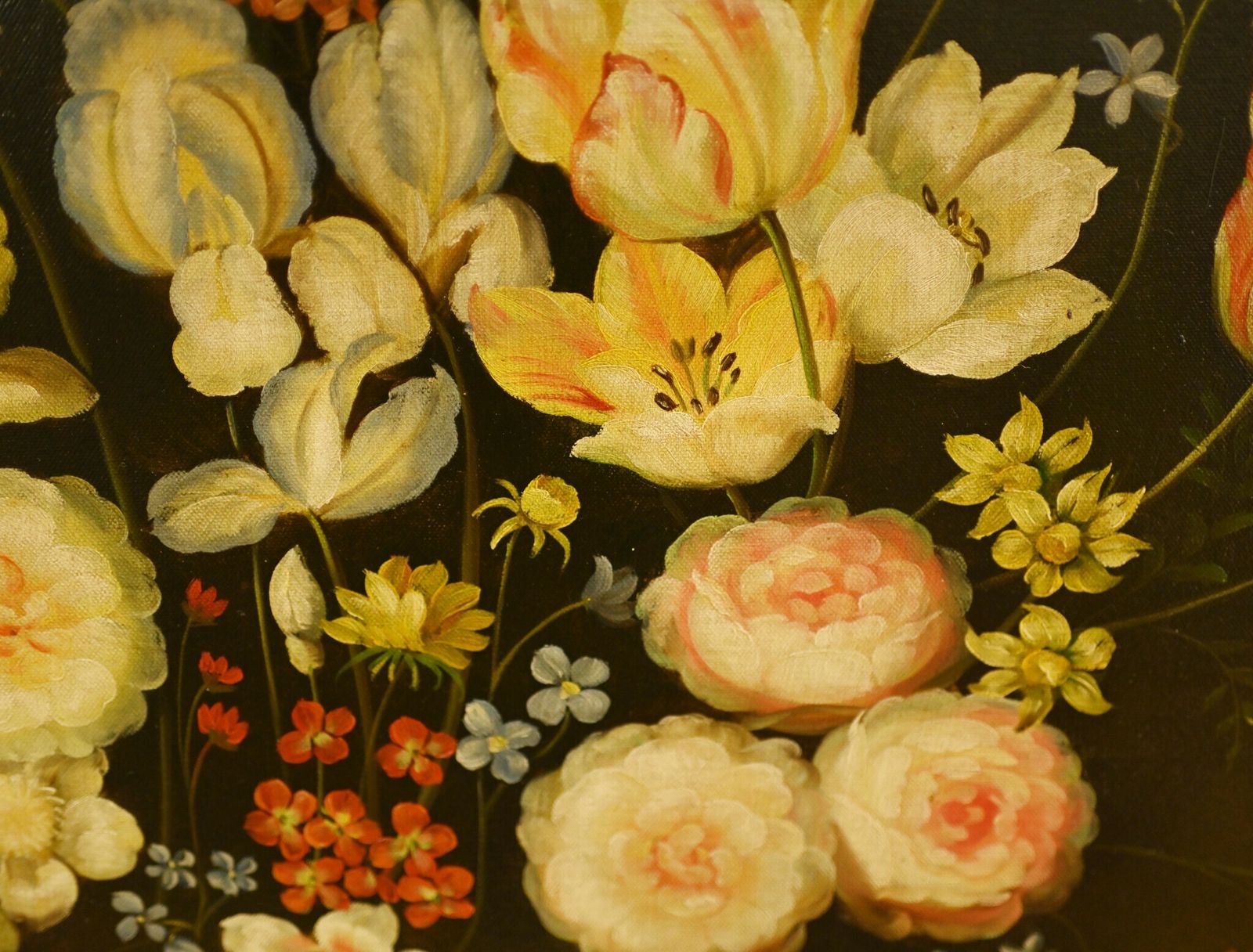 1250.0 French Still Life Floral Oil Painting Cafe Flowers photo