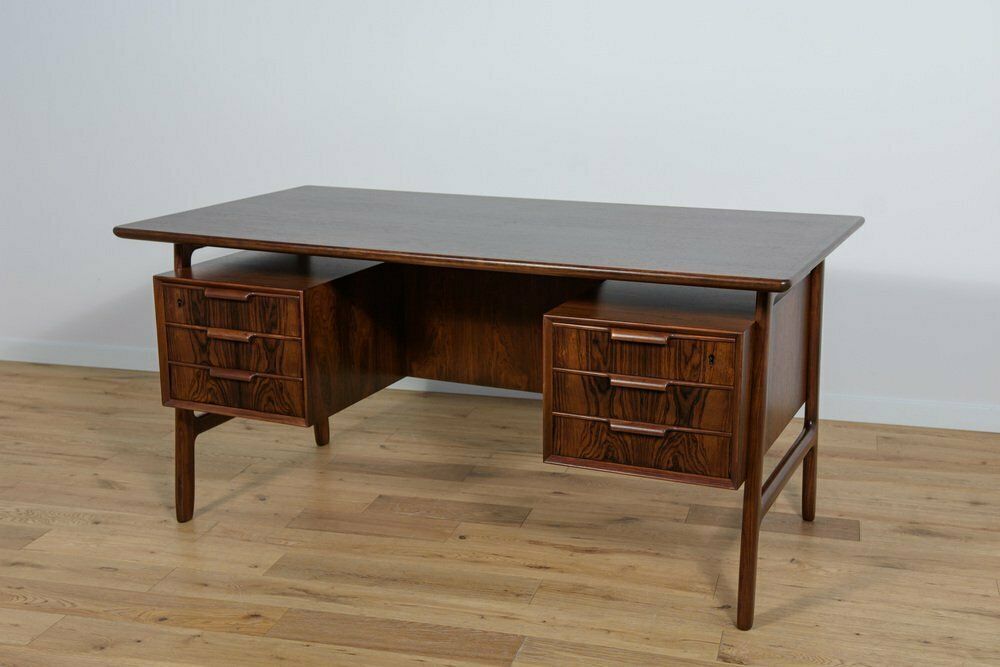 Mid Century Teak Model 75 Freestanding Desk From Omann Jun, Denmark, 1960s