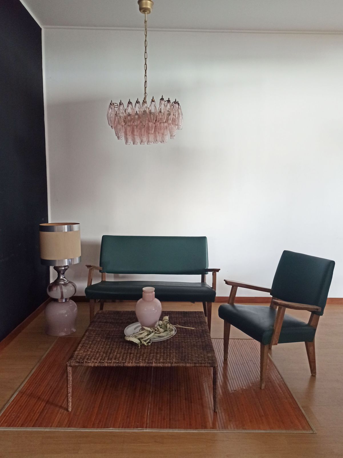 Elegant Murano Poliedri Chandelier   Carlo Scarpa   Pink Glasses photo buy