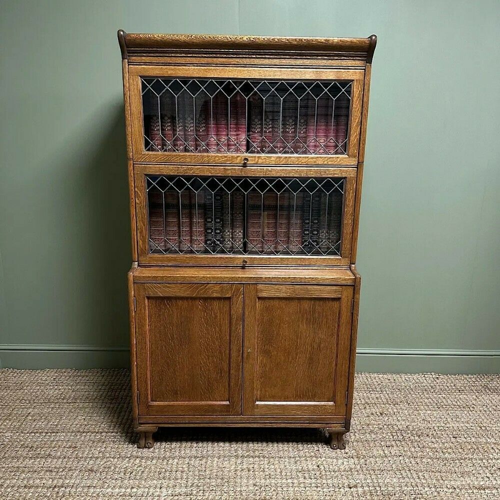 Stunning Edwardian Oak Stacking Antique Barrister Bookcase photo furniture