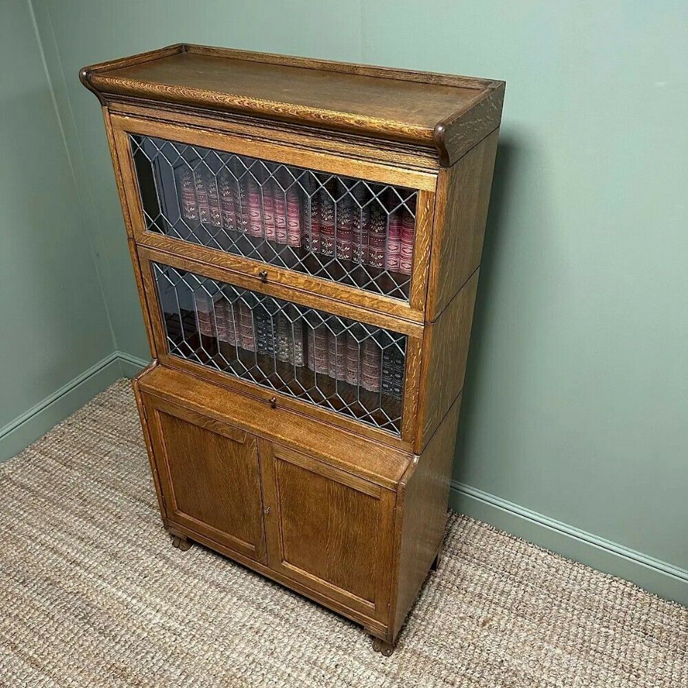 Stunning Edwardian Oak Stacking Antique Barrister Bookcase photo Furniture