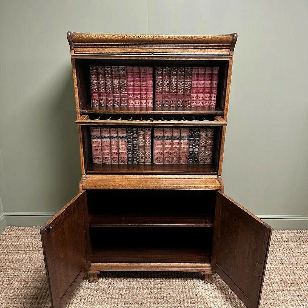 photo for sale Stunning Edwardian Oak Stacking Antique Barrister Bookcase