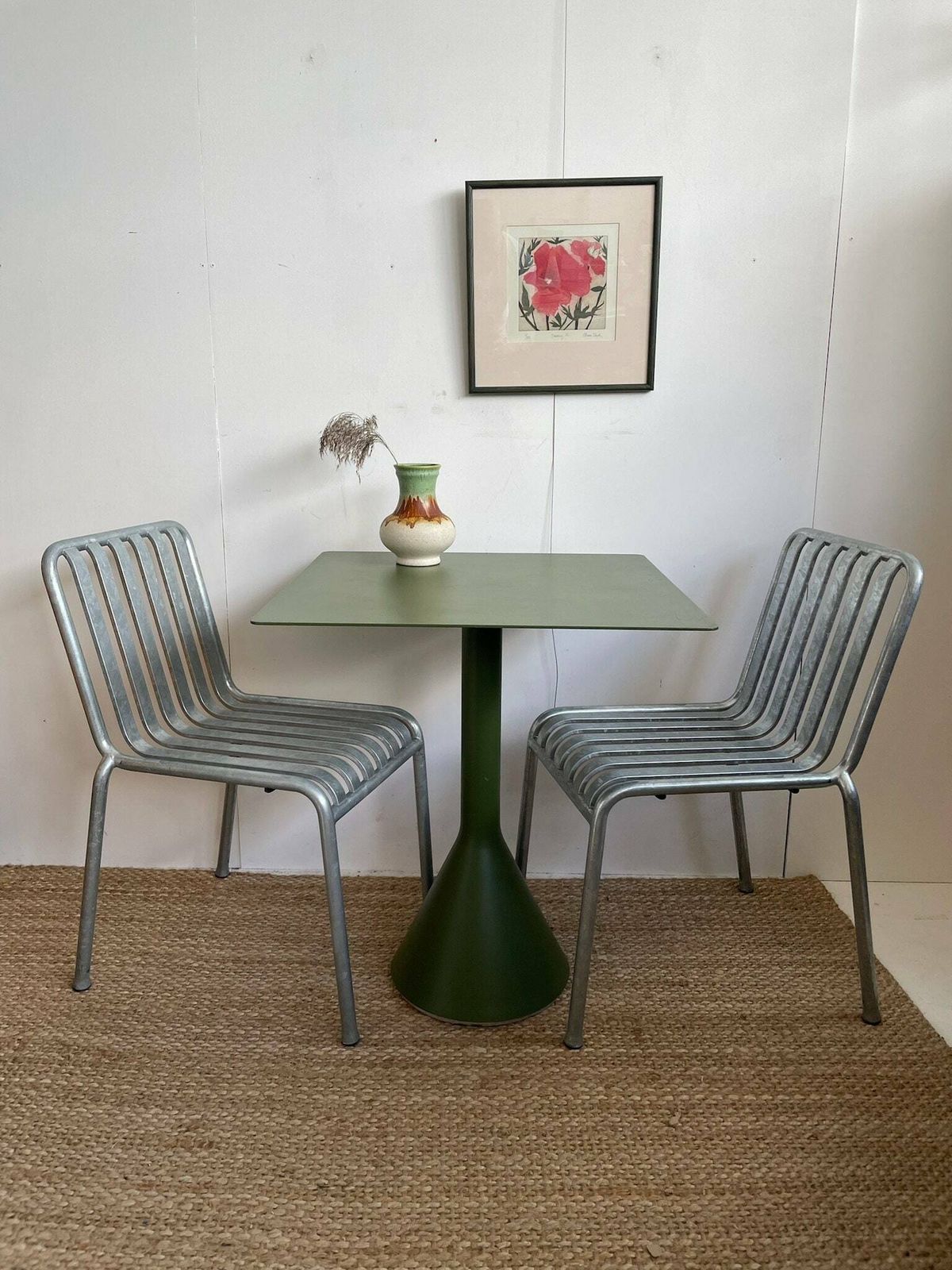Hay Palissade Bouroullec Cone Outdoor Garden Table With Square Top In Dark Olive Green