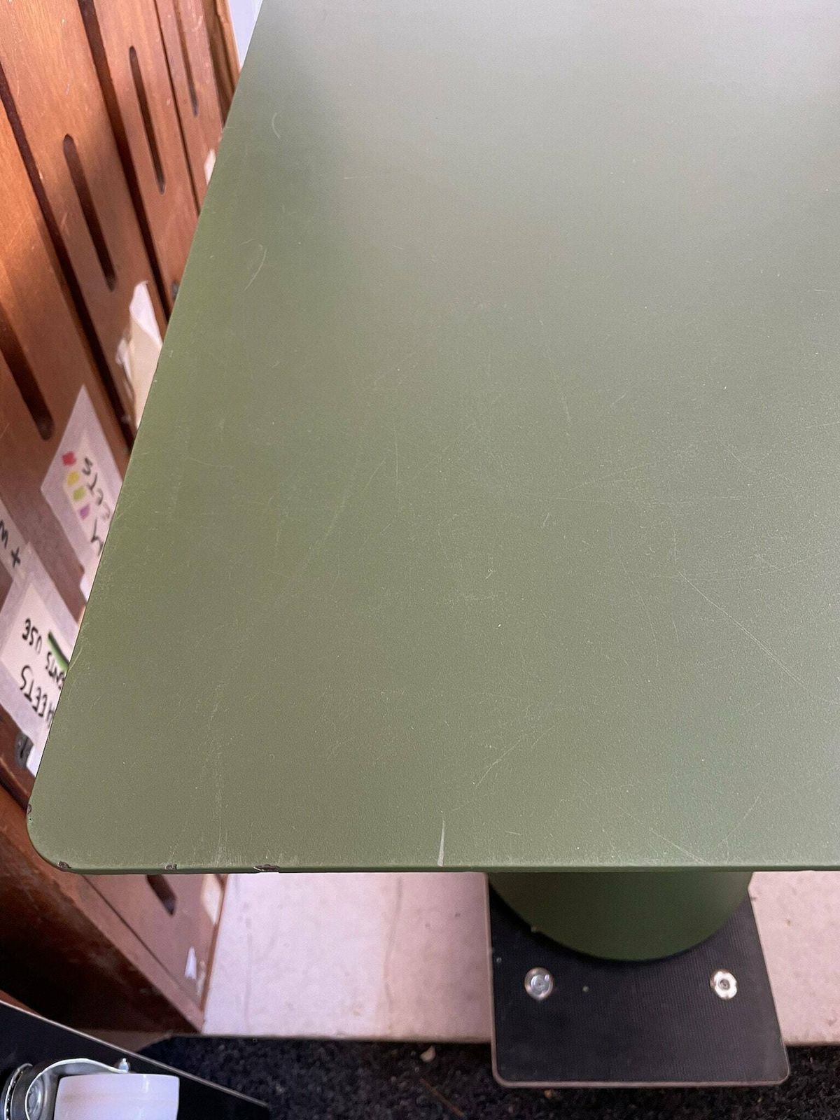 photo furniture Hay Palissade Bouroullec Cone Outdoor Garden Table With Square Top In Dark Olive Green