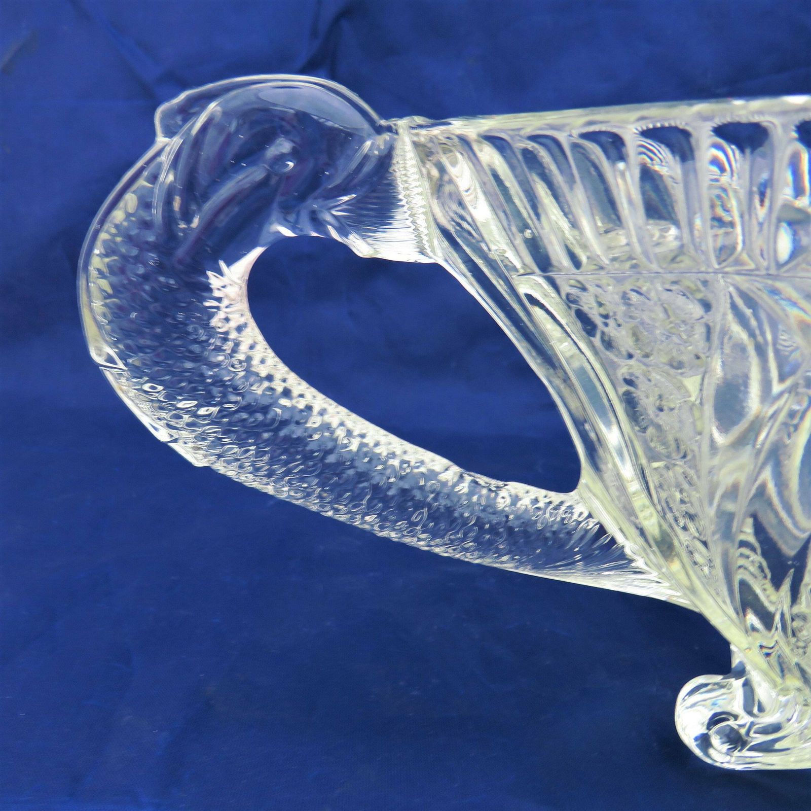 Large Art Deco Brockwitz Fruit Bowl Centrepiece With Dolphin Handles 1930's German Pressed Glass photo furniture