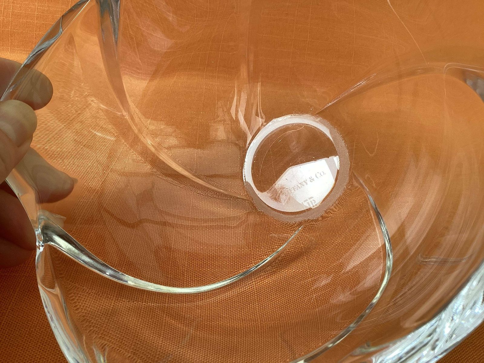 Original Tiffany & Co Cut Glass Bowl, Designed By Josef Riedel, Late 20th Century Design For Tiffany, New York, Tiffany Cut Glass Bowl photo buy