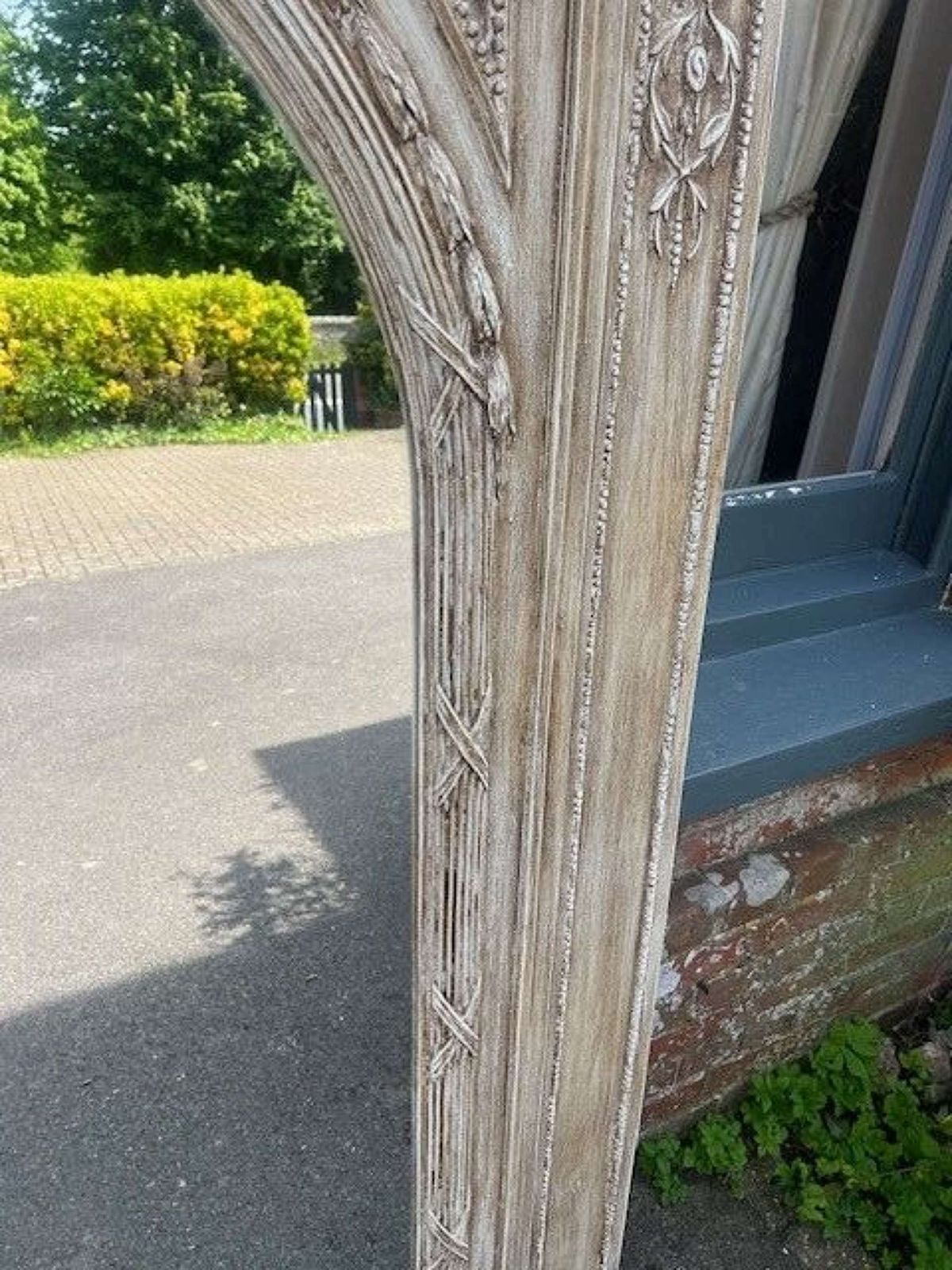 A Wonderful Large Antique English 19th C Painted Overmantle Mirror. photo vinterior