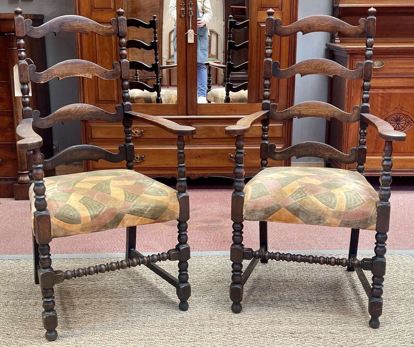 Suite Of 4 Chairs And 2 19th Century English Armchairs In Oak photo furniture