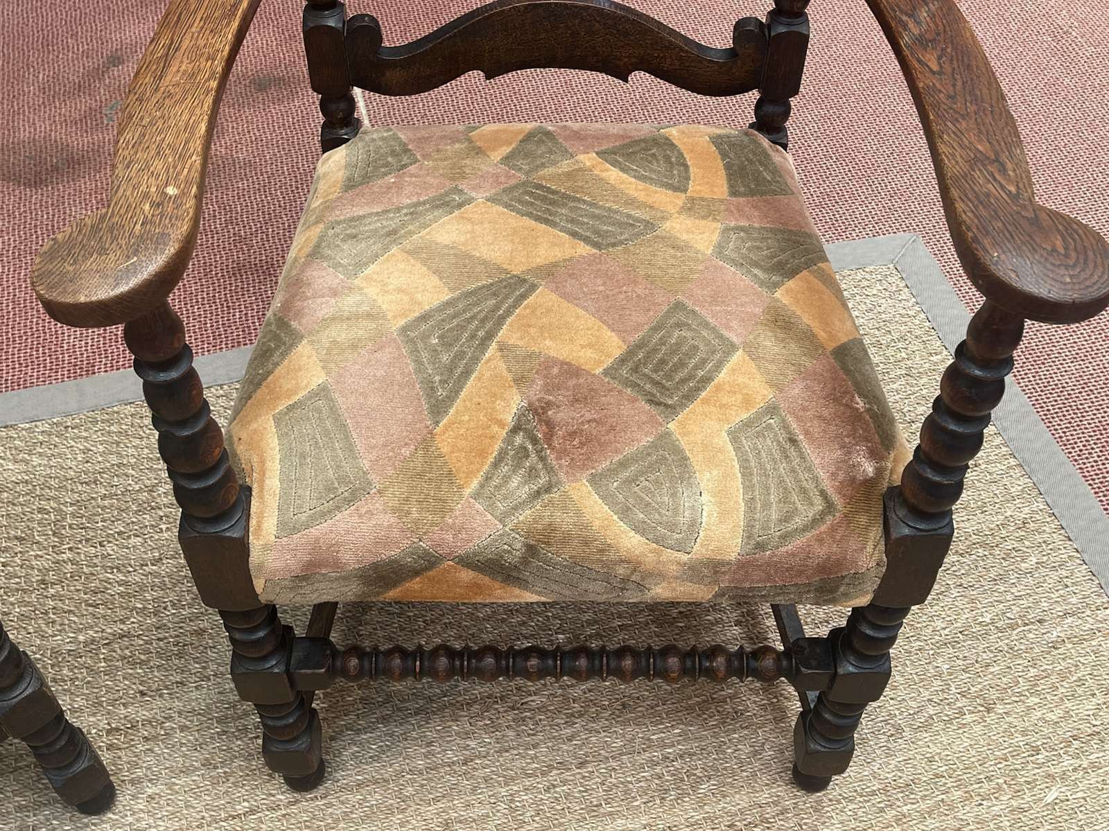 Suite Of 4 Chairs And 2 19th Century English Armchairs In Oak photo buy