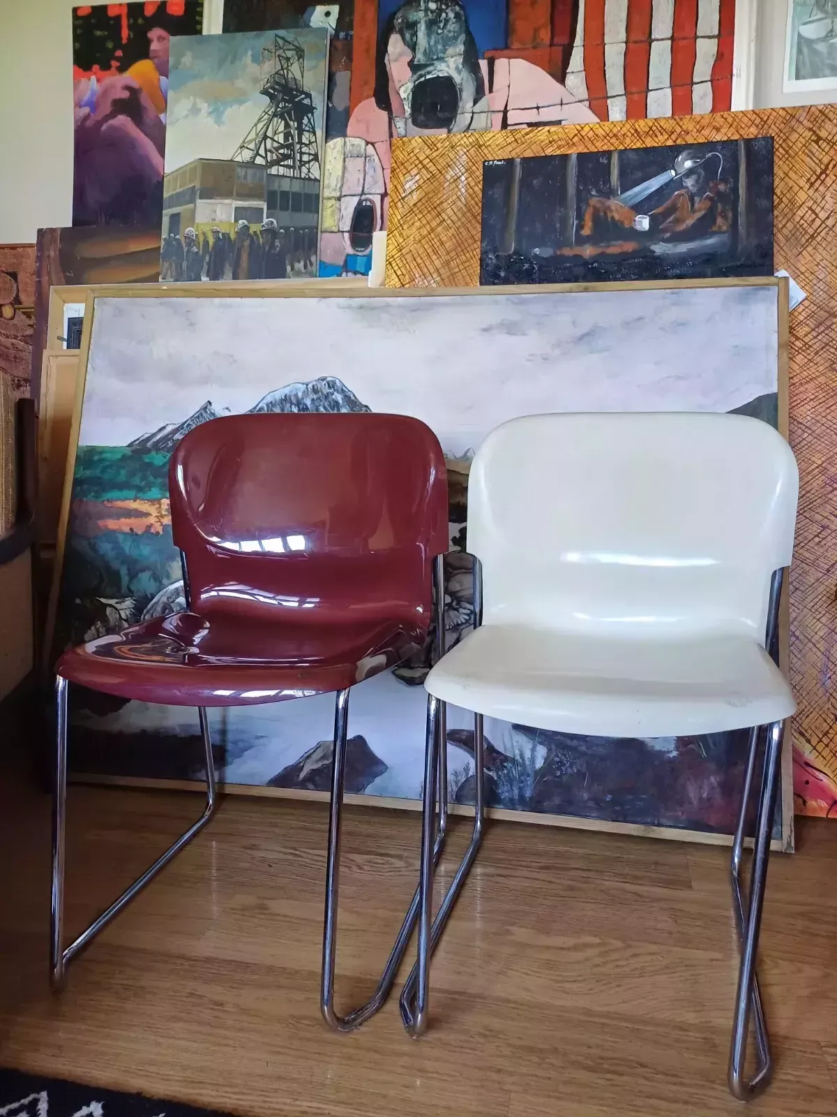 Six Mid Century Model Sm400k Chairs Designed By Gerd Lange West Germany 1980 photo for sale