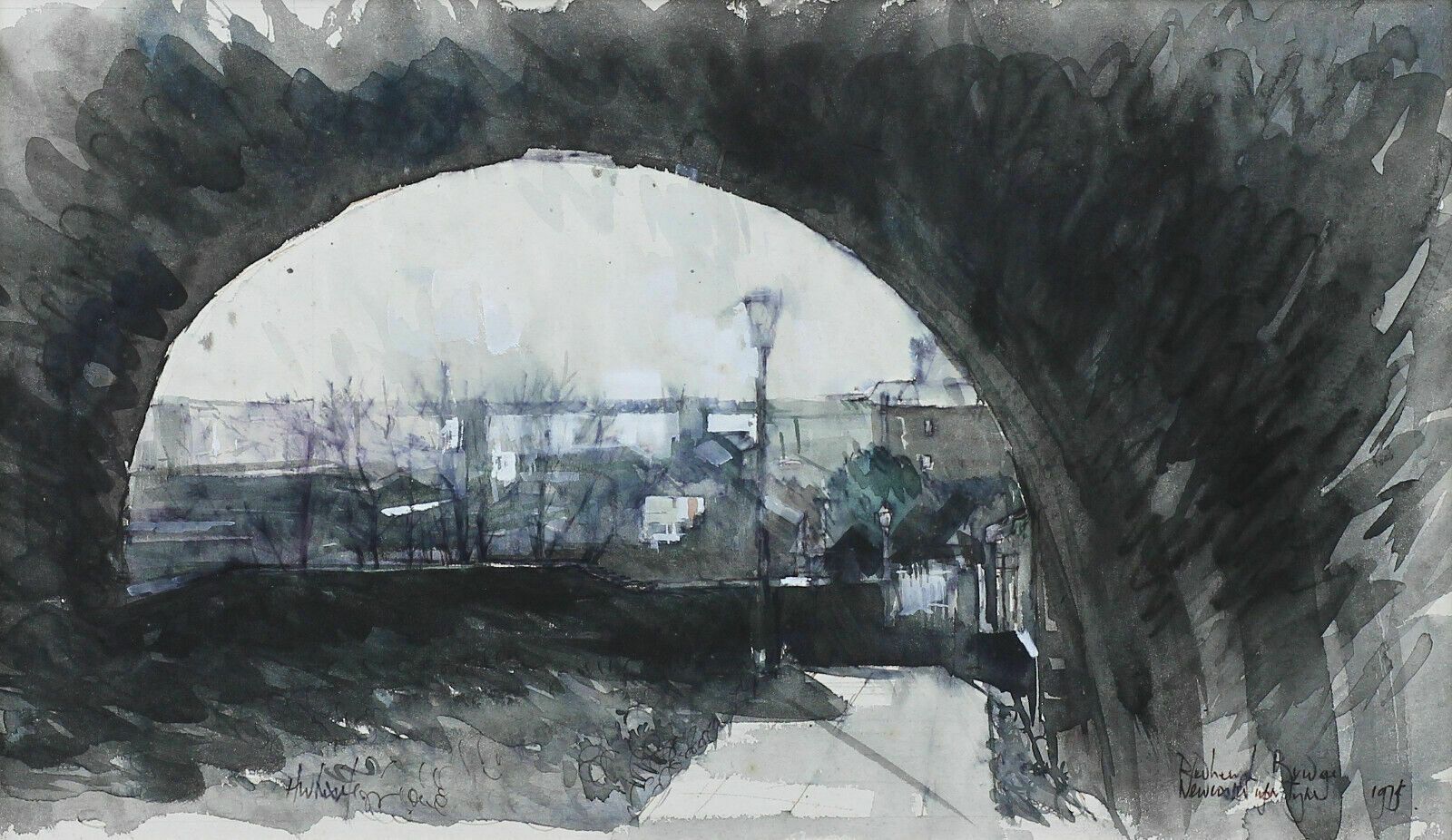 Watercolour By Harold Wharfe. Redheugh Bridge, Newcastle Upon Tyne photo furniture