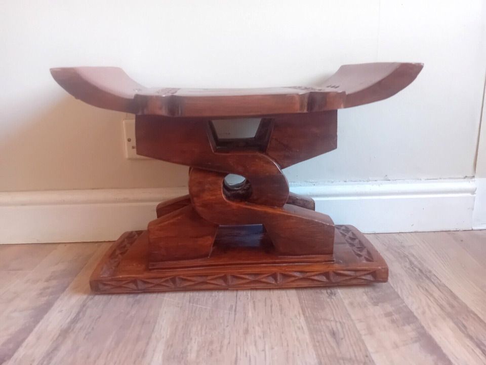 Ghanaian Ashanti African Mid Century Hardwood Wisdom Knot Stool photo buy