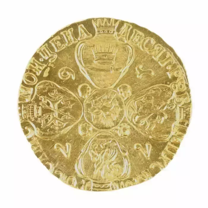 Gold Coin From The Time Of Catherine The Great 10 Rubles. St. Petersburg 1767. photo for sale