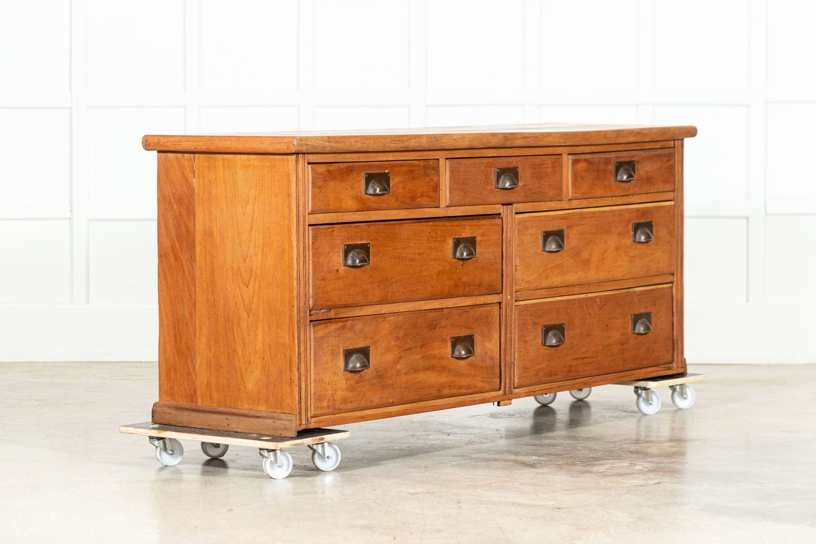 Large 19thc English Mahogany Bank Drawers photo furniture
