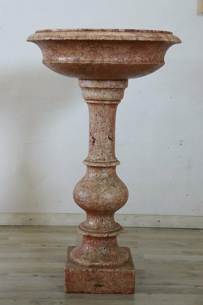 Hand Carved Stone Tub Holy Water Font, Early 20th Century photo buy