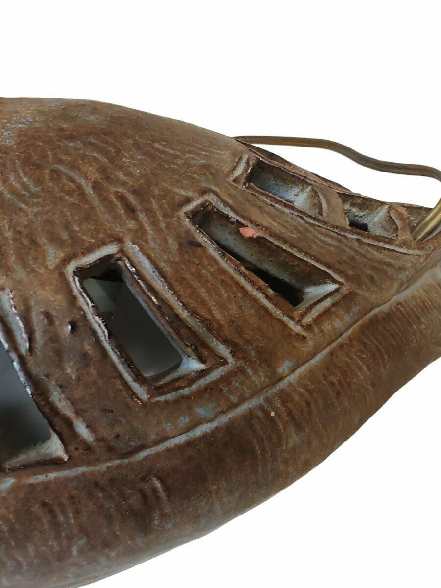 Lampe en céramique par Agnès Escala, années 1950 photo Luminaires