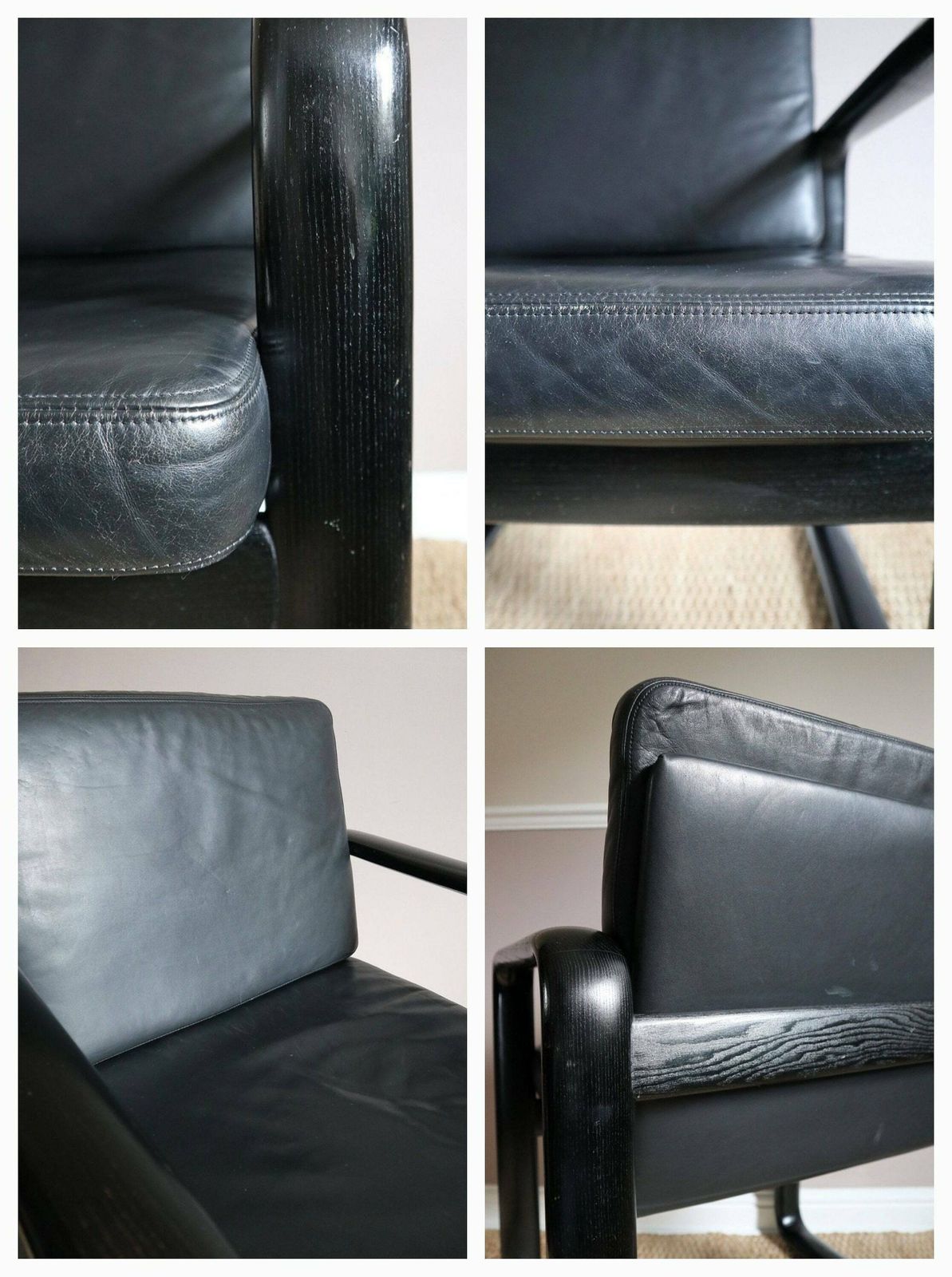 1970s Black Leather Hombre Armchair For Rosenthal photo buy
