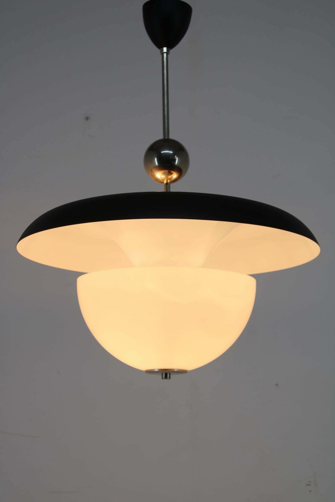 Lighting 1930s Bauhaus Chandelier By Anyz, Czechoslovakia photo